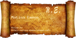 Matisa Emese névjegykártya